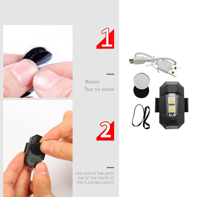 Product Introduction of Đèn LED nhấp nháy cho máy bay không người lái xe máy, hình vuông, đèn cảnh báo xe Điện và xe tải, đèn phi công, có thể sạc lại 32