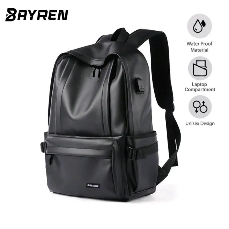 TAS RANSEL KULIT BOSTON HIGH QUALITY BACKPACK USB TAS WATERPROOF TAS LAPTOP 16