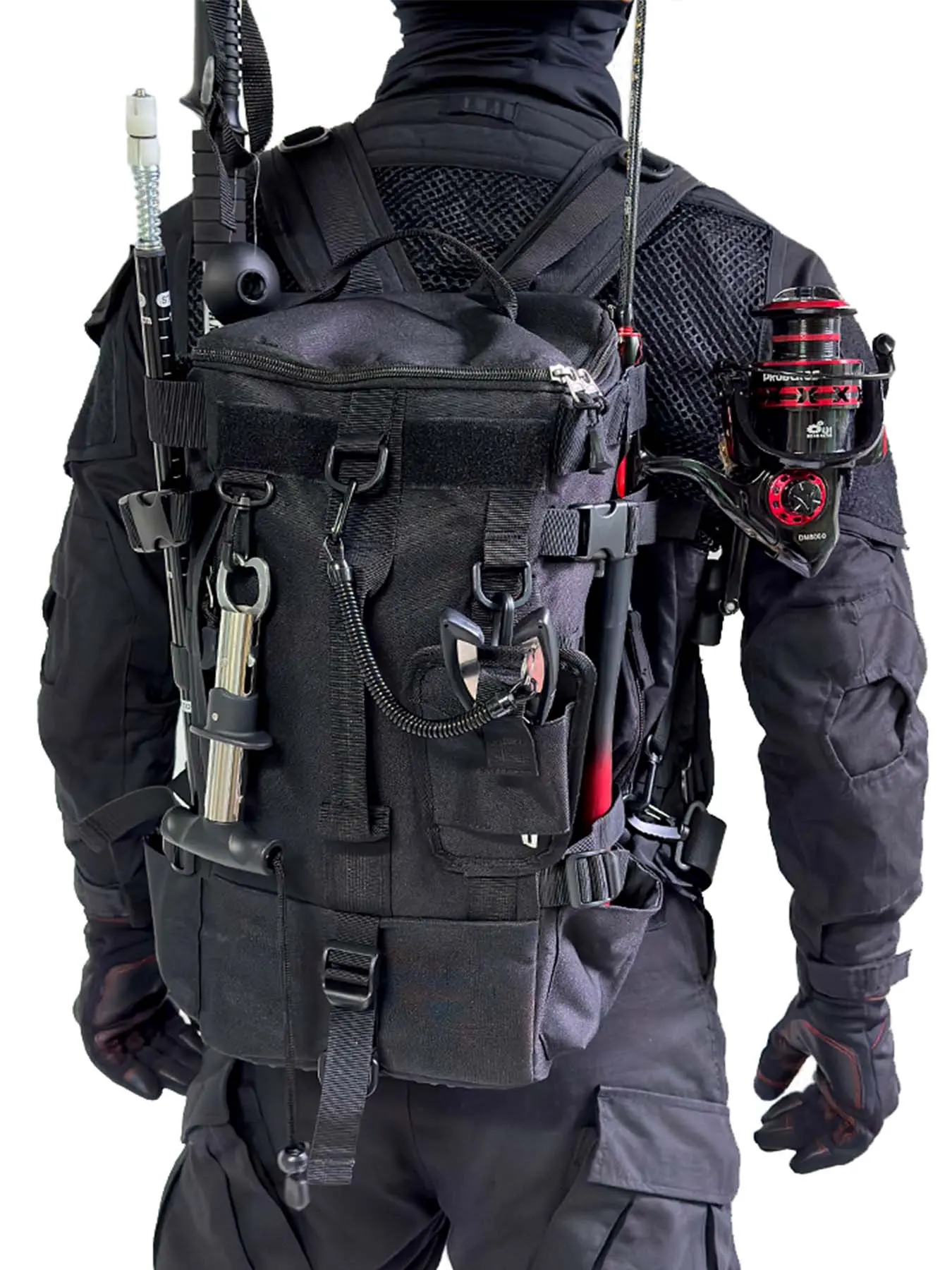 Fishing Backpack with Rod Holder, Multifunctional Large Capacity Fishing Bag, Sports Bag for Outdoor Activities