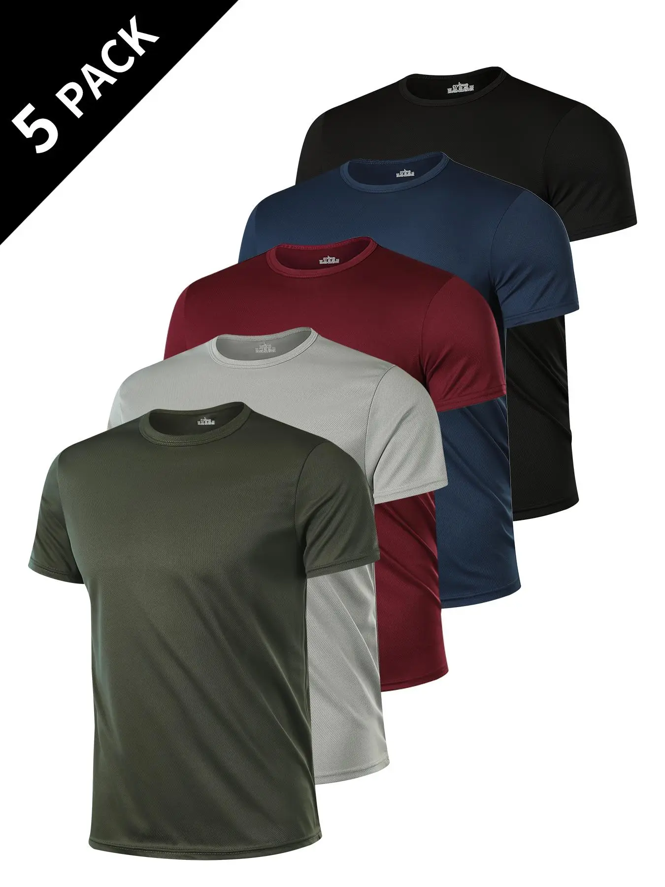Men's Solid Round Neck Short Sleeve Tee, Breathable Quick Drying T-shirt, Men's Dry Fit Casual Crew Neck Sports Top for Summer