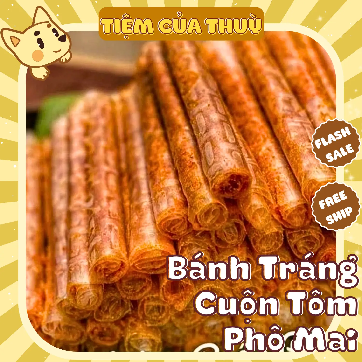 Lẻ 1 Cây] Bánh Tráng Cuộn Tôm Vị Phô Mai Sữa, Bánh Tráng Trộn Tây Ninh, Tiệm ăn vặt Thuỳ Bùi