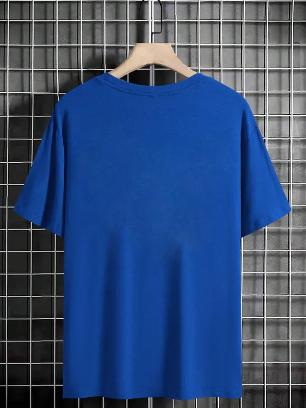 Men's Letter Print Round Neck Sleep Tee, Regular Fit Casual Soft Comfortable Short Sleeve Crew Neck Sleep Top for All Seasons, Men's Sleepwear & Loungewear for Daily Wear 5