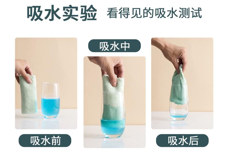 Product Introduction of Double-Sided Coral Velvet Rag Kitchen Cleaning Dish Towel Multi-Functional Household Absorbent Scouring Pad Daily Necessities Wholesale 6