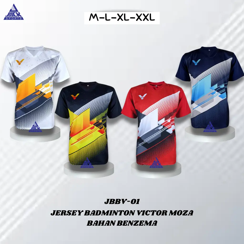 JBBV-01 JERSEY MOZA BADMINTON DEWASA BAJU BADMINTON KAOS BULUTANGKIS KAOS POLOS BAHAN BENZEMA PREMIUM