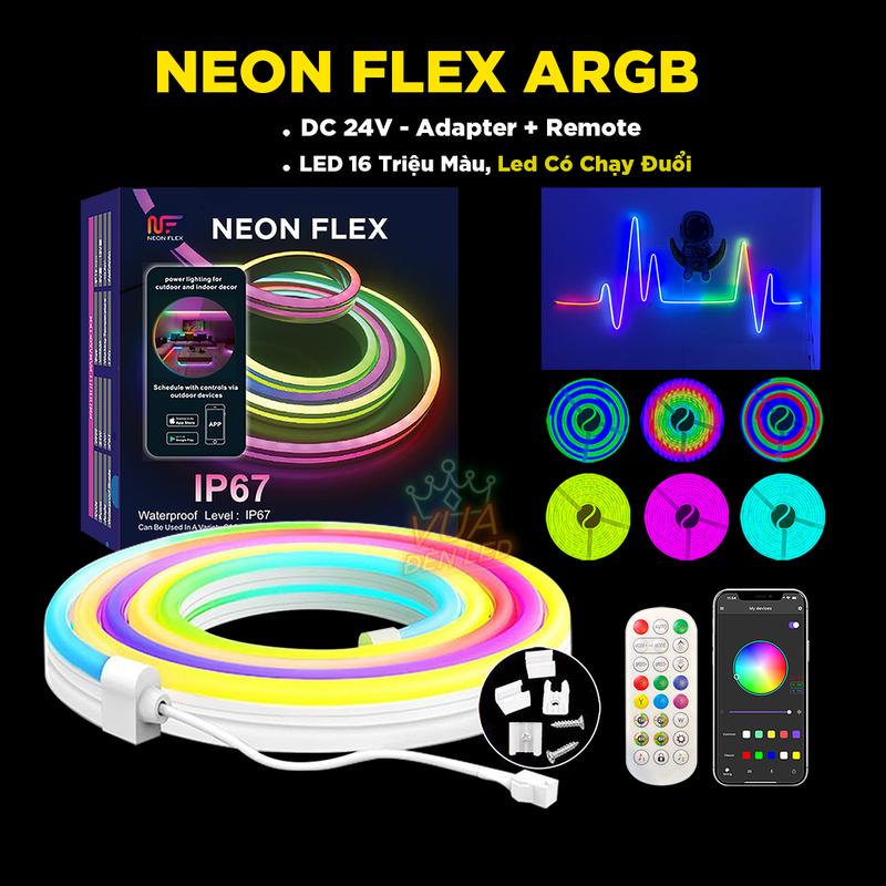 Đèn NEON FLEX - Dây đèn neon RGB, dây chạy đuổi aRGB trang trí decor tường phòng ngủ, phòng khách, góc làm việc, ...