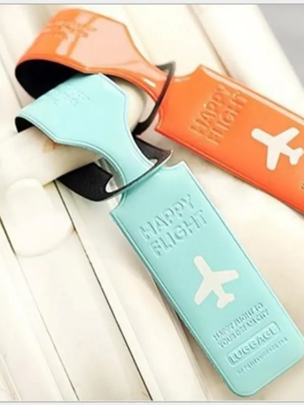 Letter Pattern Luggage Tag, Colorful Travel Baggage Name Tag, Suitcase Address Label Holder, Travel Accessories for Travel Luggage, Adjustable Strap 5
