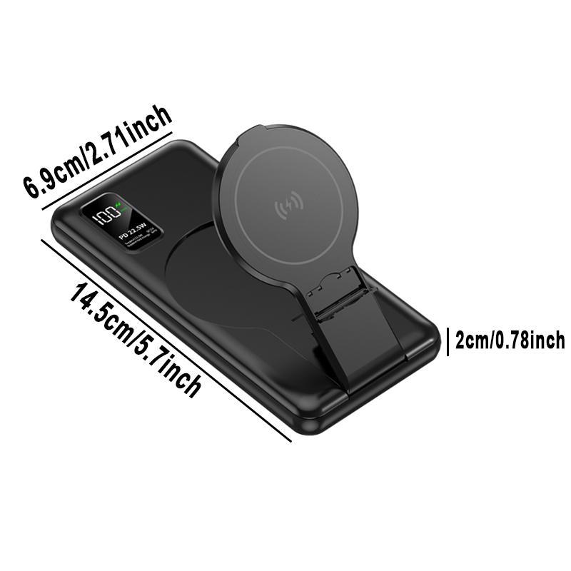 Product Introduction of Foldable 10000mAh Magnetic Charging Power Bank, Multifunctional Phone Wireless Charging Power Bank With Digital Display 15