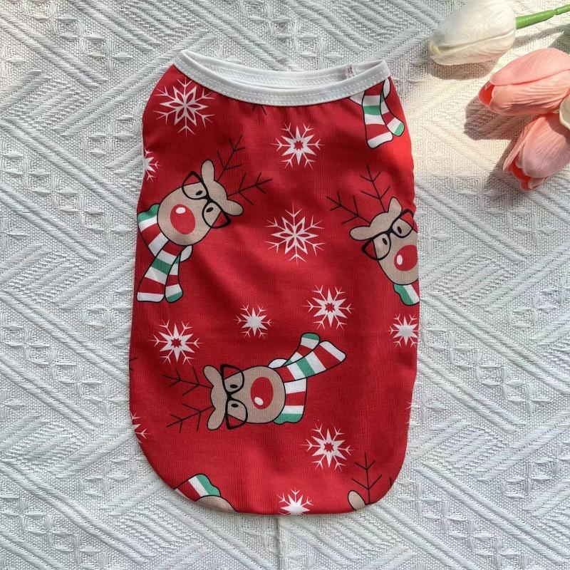 Product Introduction of Christmas Dog Clothes for Shih Tzu Halloween Pet Vest Cat Tshirt New Year Puppy Costume 23