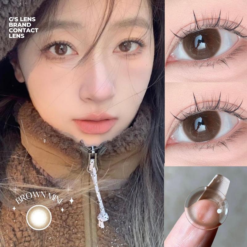  Lens Nâu Mật Ong Tự Nhiên Trong Trẻo BROWN MINI 14.2mm Full 0 đến 6 Độ Cận Lệch Độ 
