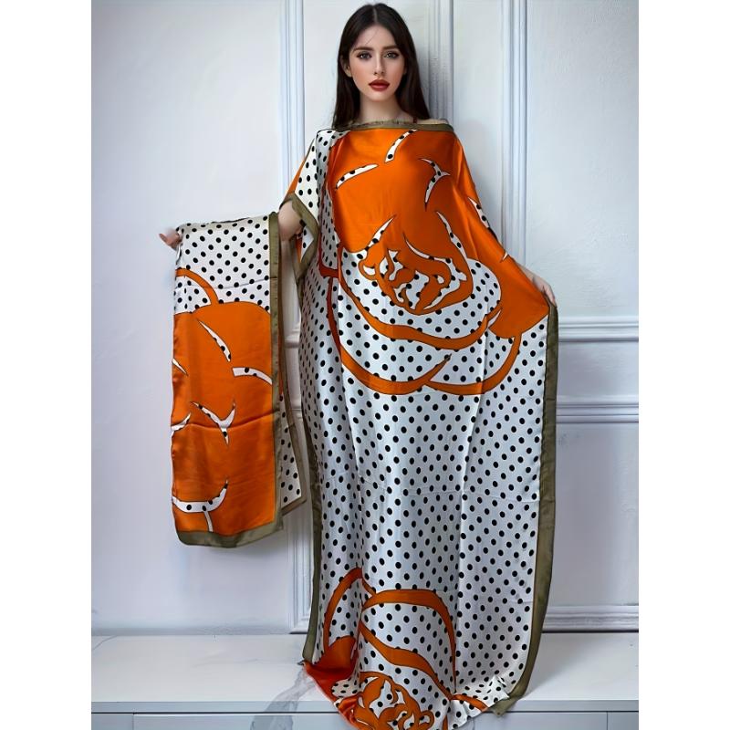 2022 Floral Print Casual Split Batwing Sleeve Maxi Loose Dress 2022 Floral Print Casual Split Batwing Sleeve Maxi Loose Dress