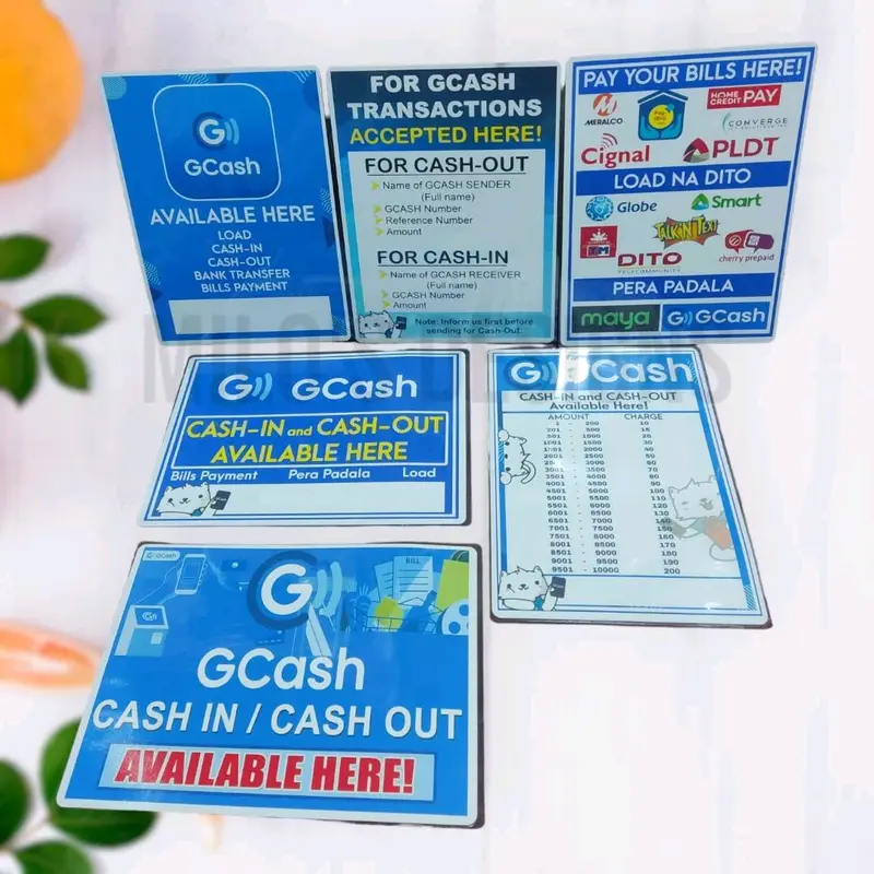 Walter's PrintMagic Laminated A4 Gcash & Load Charging Rate Signage ...