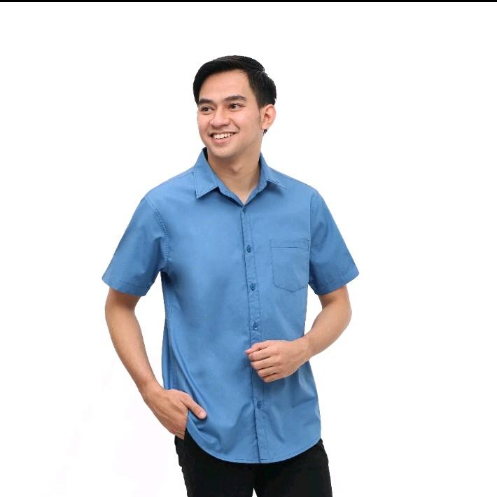 kemeja pria bahan oxford kemeja basic pria lengan pendek Formal Santai Nyaman 2