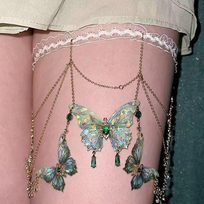 Product Introduction of Luxurious Metal Leg Chain With Butterfly Tassel Thigh Accessory Stylish Equipment For Girls 17