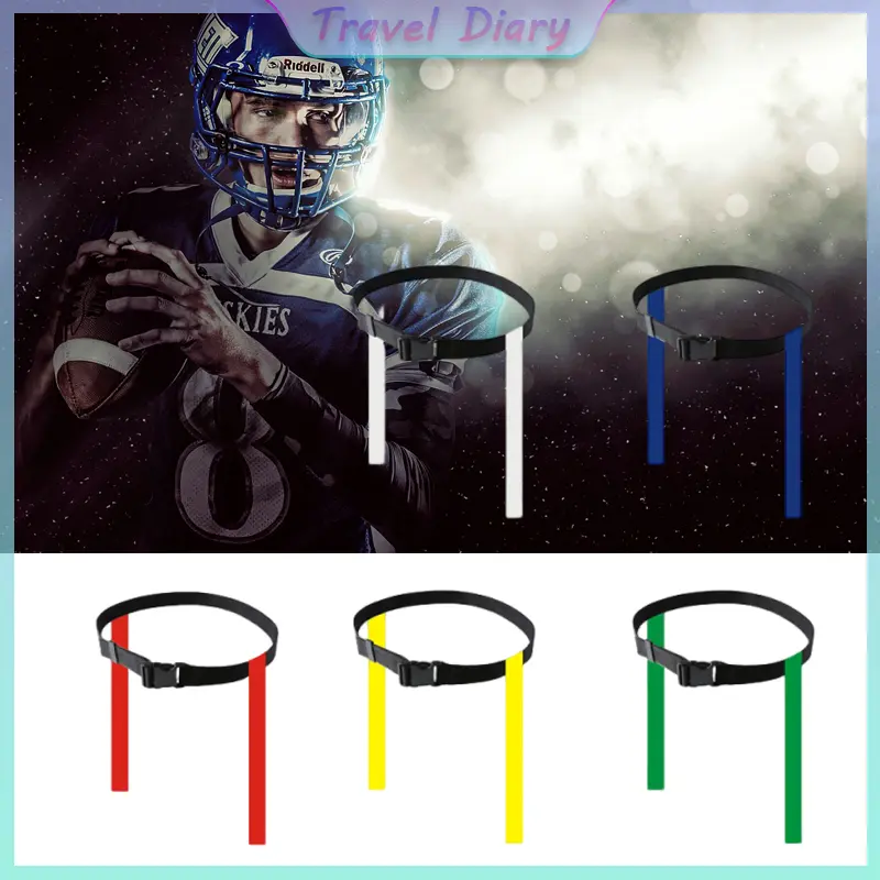 Adjustable Sports Competition Flag Football Webbing Waist Flag Bright Color Training PVC American Soccer Waist Rugby Flag