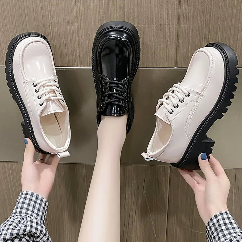 DUNIA FASHION - DF 604 Sepatu Wanita Docmart Sneakers Boots Premium Quality Black Karet Shoes 2