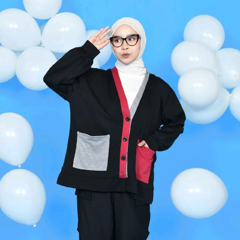 MYBAMUS X TITAHARR TITA COLORBLOCK CARDI - OUTER KANCING - CARDIGAN KOREA STYLE Cewek 3