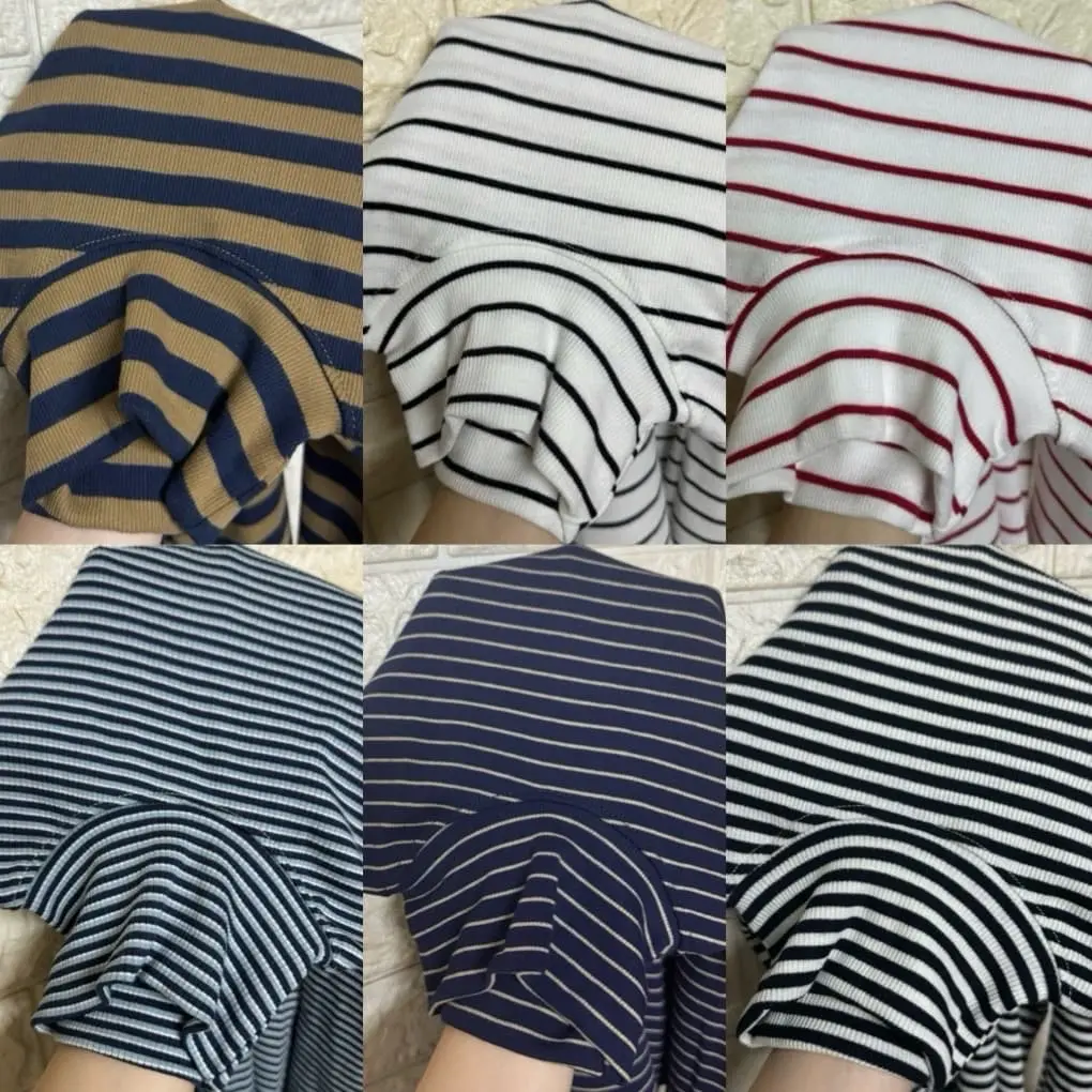 Áo cổ lọ ũ kem cổ 7p bảng màu sọc dễ mặc