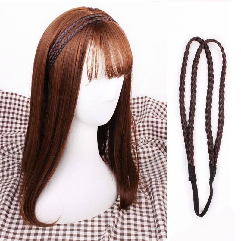 Product Introduction of Pop Elastic Twist Headband Headwear Head hoop 4 colors Double Braided Wig Headband Braided Hair Band Synthetic Wig 7