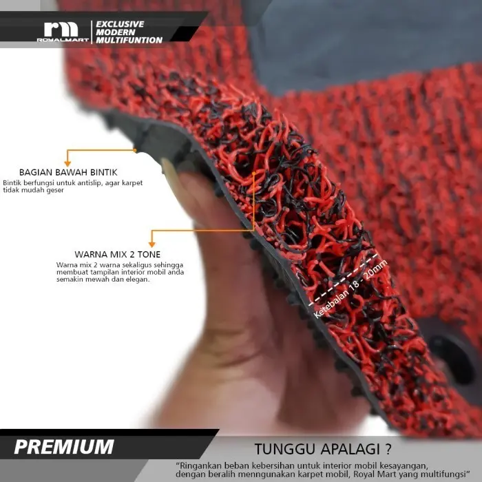 ROYAL MART Karpet Mobil Mie Premium TOYOTA INNOVA ZENIX 2022-2024 Full Set Bergaransi 3