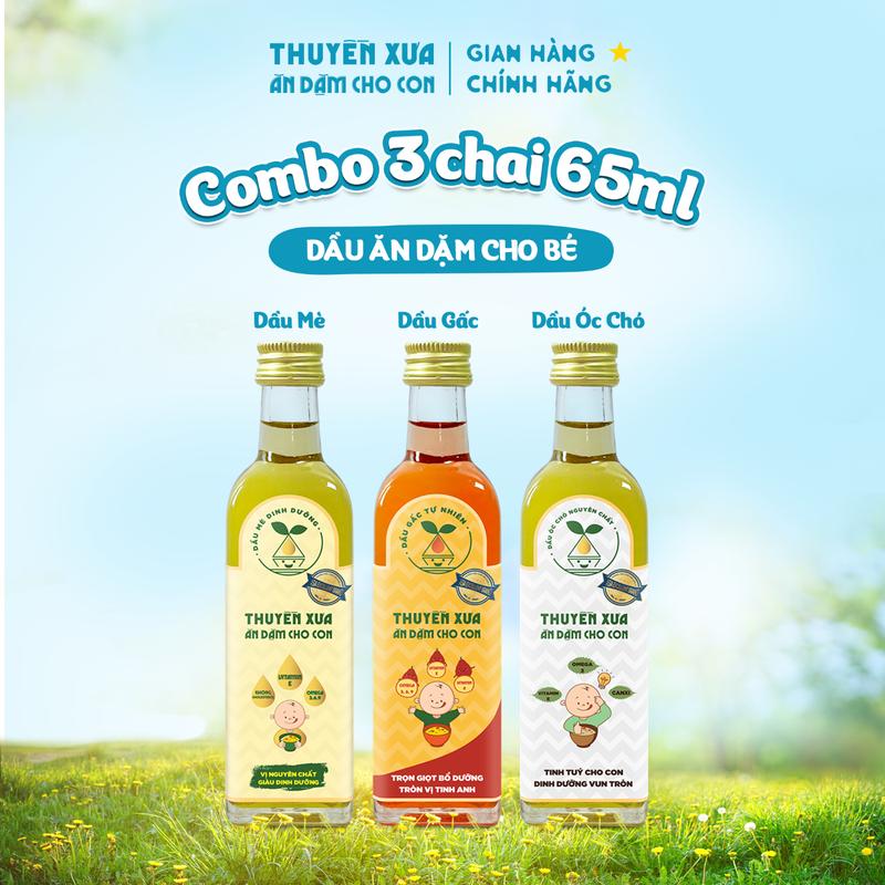 [COMBO 3] Dầu Mè – Gấc – Óc Chó Ăn Dặm Thuyền Xưa – 65ml
