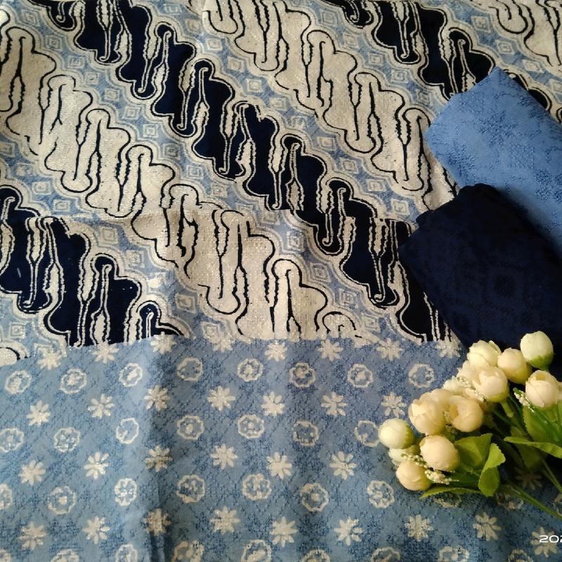 KAIN BATIK VISCOSE SEMI SUTRA VISKOS CAP SEMI TULIS SETELAN FISKOS POLOS BATIK FARIZA CIREBON SOFT PASTEL CERAH 6