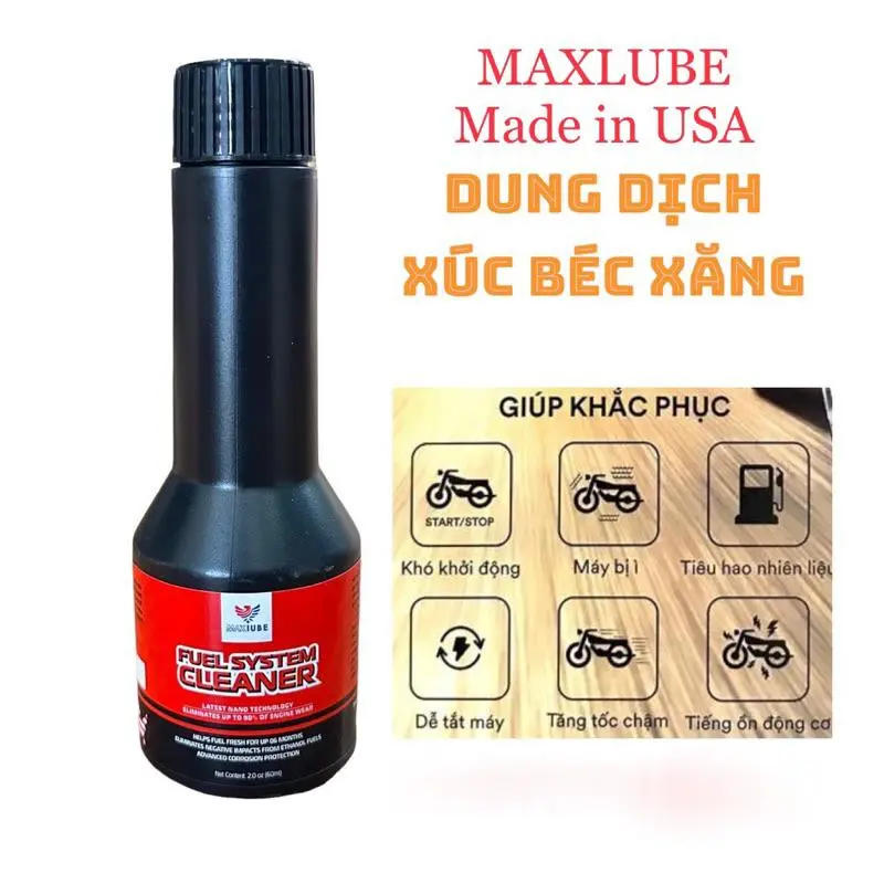Combo 2 Chai Phụ Gia Súc Béc Xăng MaxLube USA Kepler USA, Vệ Sinh Kim Phun Xe Máy 105ML - Made in USA 2