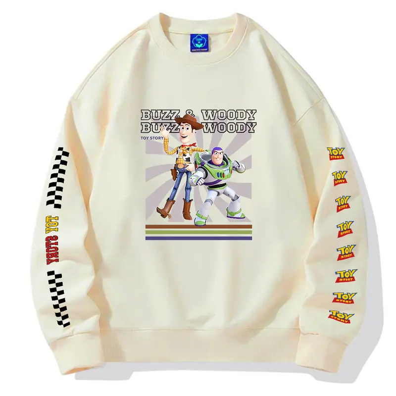 Sweater Unisex Buzz&woody sweater Keren size L-XXL crewneck Oversize sablon DTF motif Warna hitam  fleece tangan  panjang  keren Distro 4