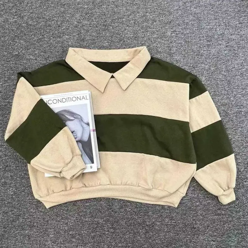 Ji Hoo Combi Crope Sweater Wanita Korean Style fleece | Atasan Wanita Terbaru 2