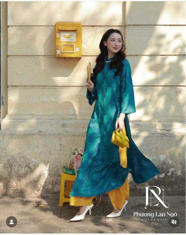 Product Introduction of Áo Dài Lụa Gấm Cao Cấp Thọ Dơi, Mặc Tết Đi Chơi, Dạo Phố, Chụp Ảnh Cực Đẹp 32