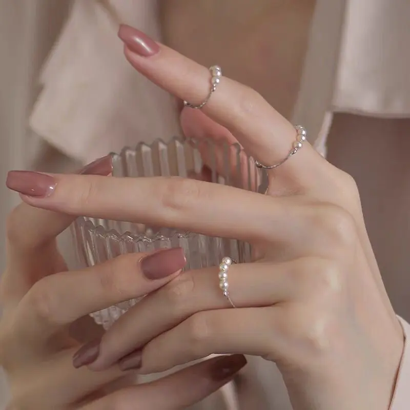 【zhamus】Simple Pearl Ring Women Premium Sense Retro Fashion Temperament Open Ring