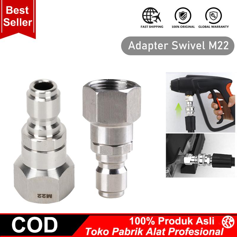 Adaptor Swivel Quick Release M22 Selang Ke Gun Selang Ke Mesin High ...