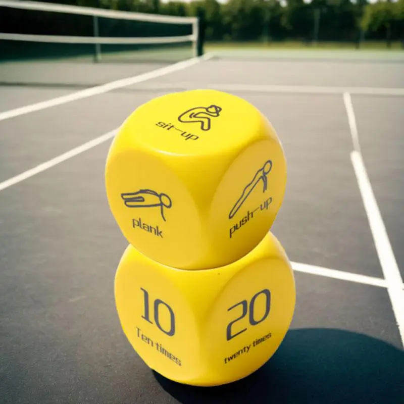 Portable Fitness Dice, 2pcs 6-sided Handheld Exercise Dice for Push Up, Squat, Lung, Jump Jack, Crunch and More, Fitness Equipment for Home Gym 5