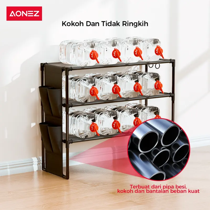 【COD】AONEZ INS Style Rak Sepatu 4 Lapis INS Rak Sepatu Non-anyaman Dengan Pengait Tas,  Besi Multi Lapis 5