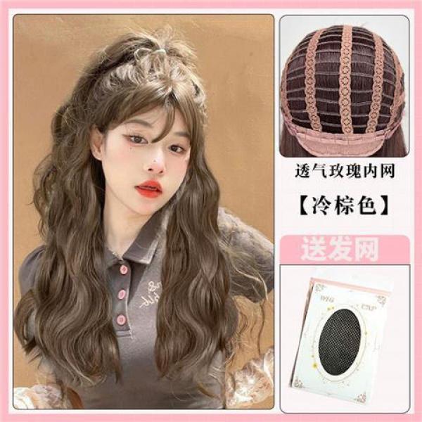 Wig Women's Short Hair 2022 New Fashion Full-Head Wig Hong Kong Style Idle Style Short Curly Hair Small Curls Simulation Hair Cover 8