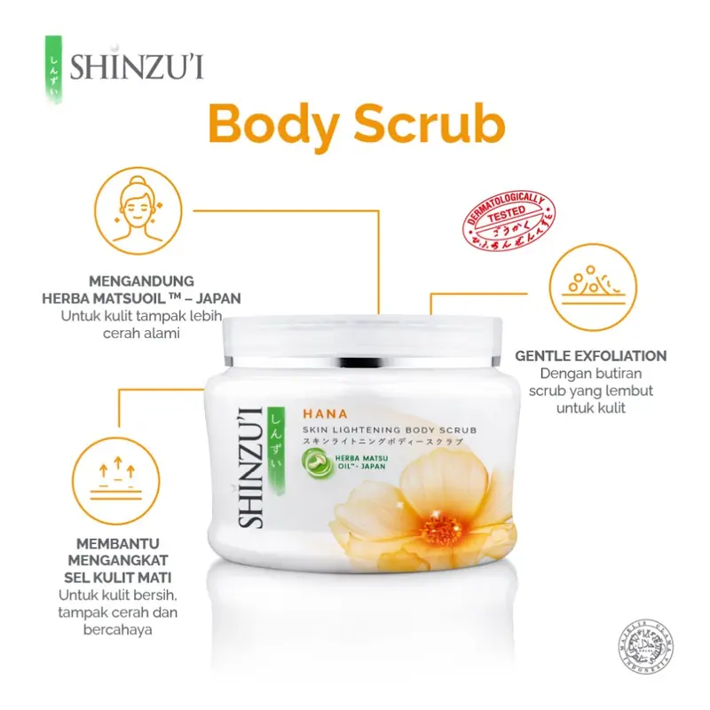Shinzui Hana Skin Lightening Body Scrub 200g 1