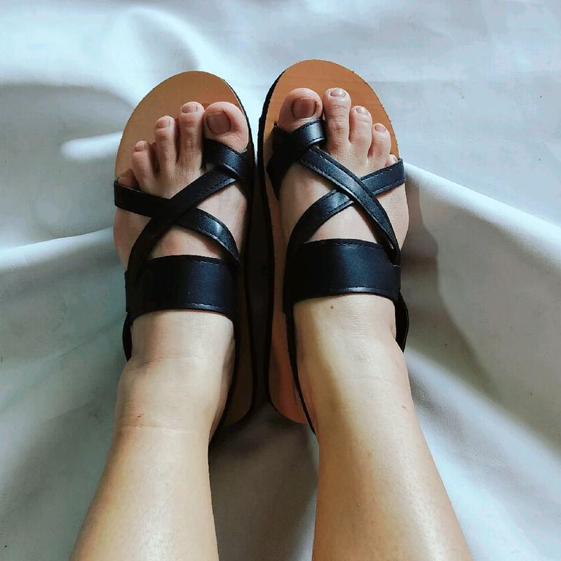 giày quai hậu dành cho học sinh. sinh viên. có đủ size nam và nữ Sandal Đế Bằng Cao Su Nhung DéP 6