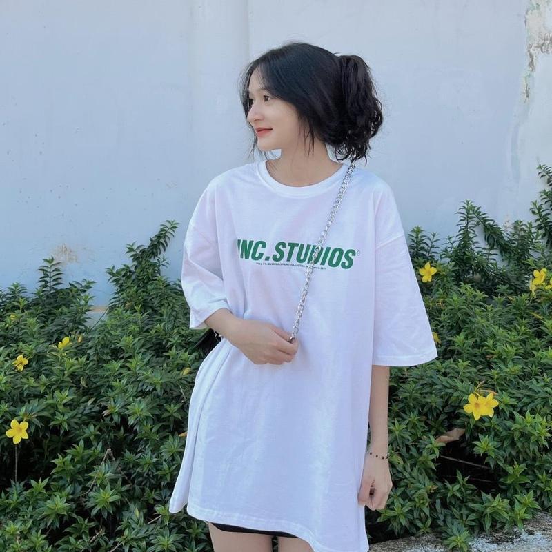 Áo thun tay lỡ form rộng DEUNCOOL Basic Tee Drop 1.0 - Màu Trắng - In UNC.STUDIOS 2