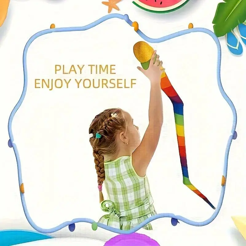 Outdoor Throwing Ball Toy, 1 Count Soft Ball Design Colorful Kite Ball, Interactive Game Toy, Outdoor Sports Toy for Kids, Sports & Outdoor Play Toy, Silicone Ball Set 7