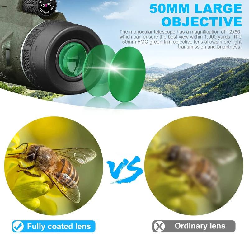 Product Introduction of High-power 50X60 Telescope Magnifying Glass Bird-watching Binocular Remote Zoom BAK4 Prism, Outdoor Camping and Hunting 13