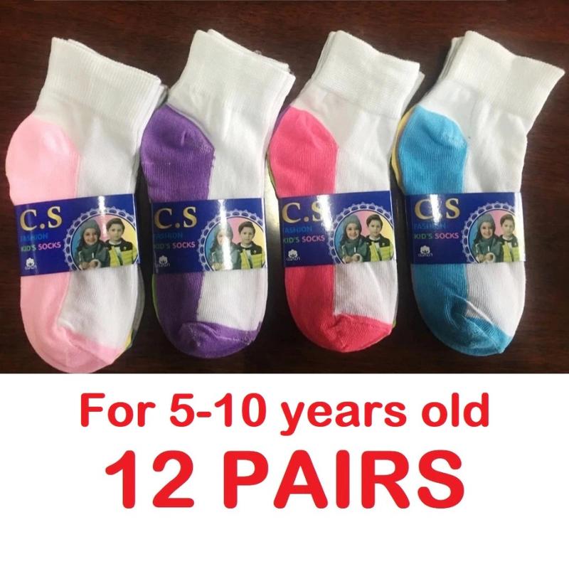 Product Introduction of 6 PAIRS C.S KIDS SOCKS COTTON GIRL COLORED APAKAN(5-10FIT) 1