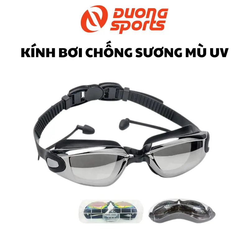 Kính Bơi Chống Sương Mù Cản Tia UV Cao Cấp HIFIT Kèm Bịt Tai -Tặng Hộp Đựng Phụ Kiện Cao Su -Nam Nữ 0