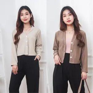 WANNES Crop Cardy Outer Premium Knit Cardigan Atasan Wanita Baju Trendy Hornet