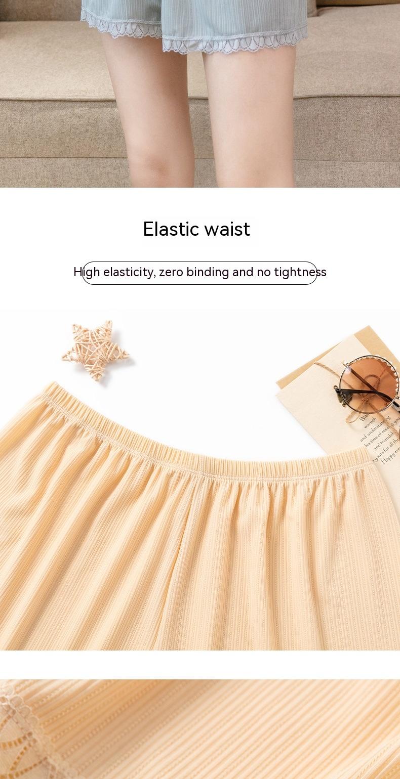 Product Introduction of [Golden PotatoWomen's Wear] Loose Ice Silk Safety Pants Women's Large Size Anti-Exposure Can Be Worn outside Thin Base Shorts Lace High Waist Safety Pants Women Womenswear Panty Lingerie Comfort Basic Minimalist 9