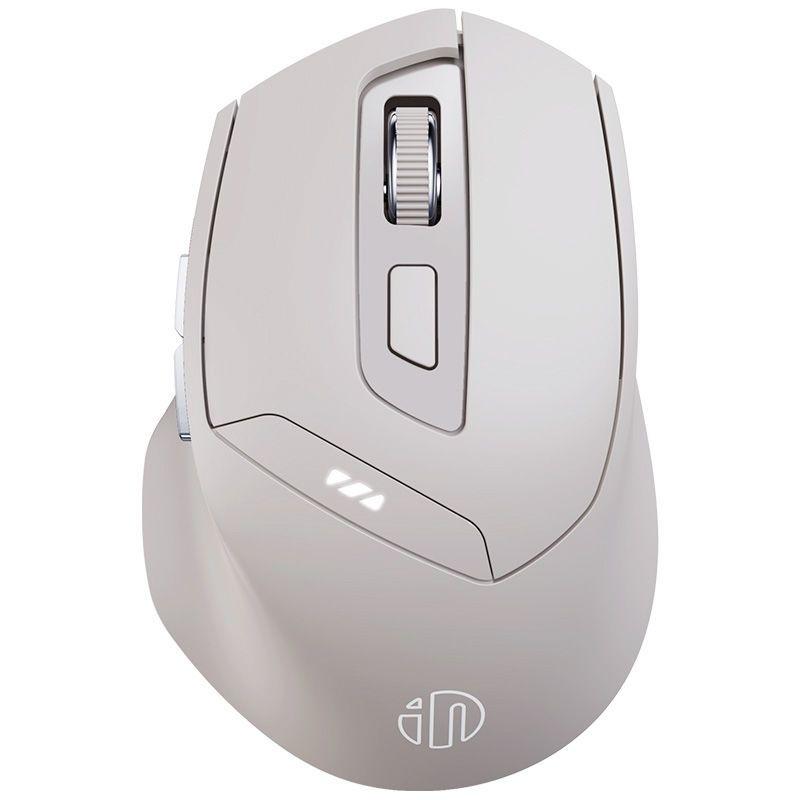 Chuột không dây bluetooth 5.0 sạc pin TEKKIN INPHIC DR6 tắt âm silent 6 nút bấm đèn led báo pin công thái học