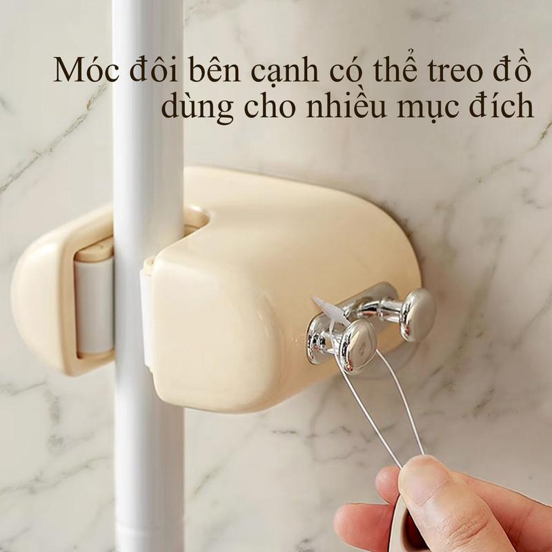 Giá Treo Chổi Và Cây Lau Nhà, Treo Tường, Có Móc Siêu Chắc Chắn, Chất Lượng Cao, Đa Năng, Móc Treo Tường 3