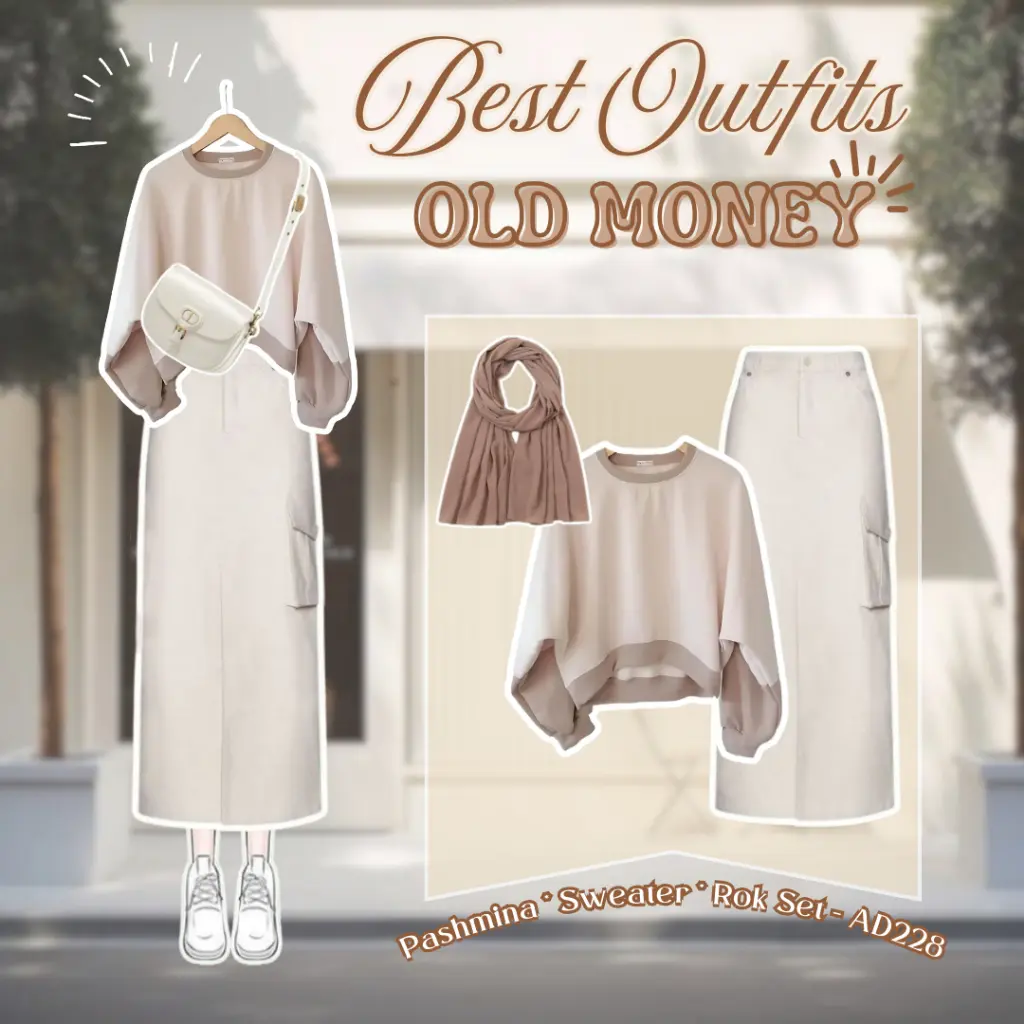 One Set Hijab OOTD Wanita Kekinian Terbaru Outfit Remaja Ala Pinterest One Set 3 In 1 Buat Hangout Ngedate OOTD Ala Cewek Kue Hijab Sweater Rok Set - AD228 Outfit Ulzzang Korean OOTD Casual Kantong Muslim Setelan Baju Panjang
