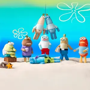 Gantungan Kunci Mainan Plush Lucu SpongeBob SquarePants - Boneka Karakter Ayah Ikan Konyol Hiasan Tas Ransel Anak Dewasa Aesthetic