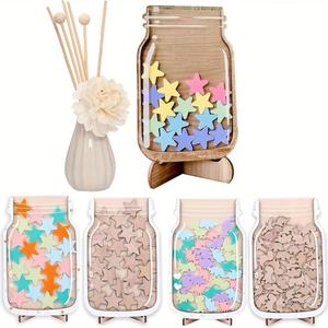 1 pieza Frasco de recompensa con estrella, artesanía de madera, mejor regalo para la mesa de entrenamiento regular, perfecto para pegatinas de motivación en el hogar y la escuela para maestros, regalo de incentivo y autodisciplin.Regalo de cumpleaños