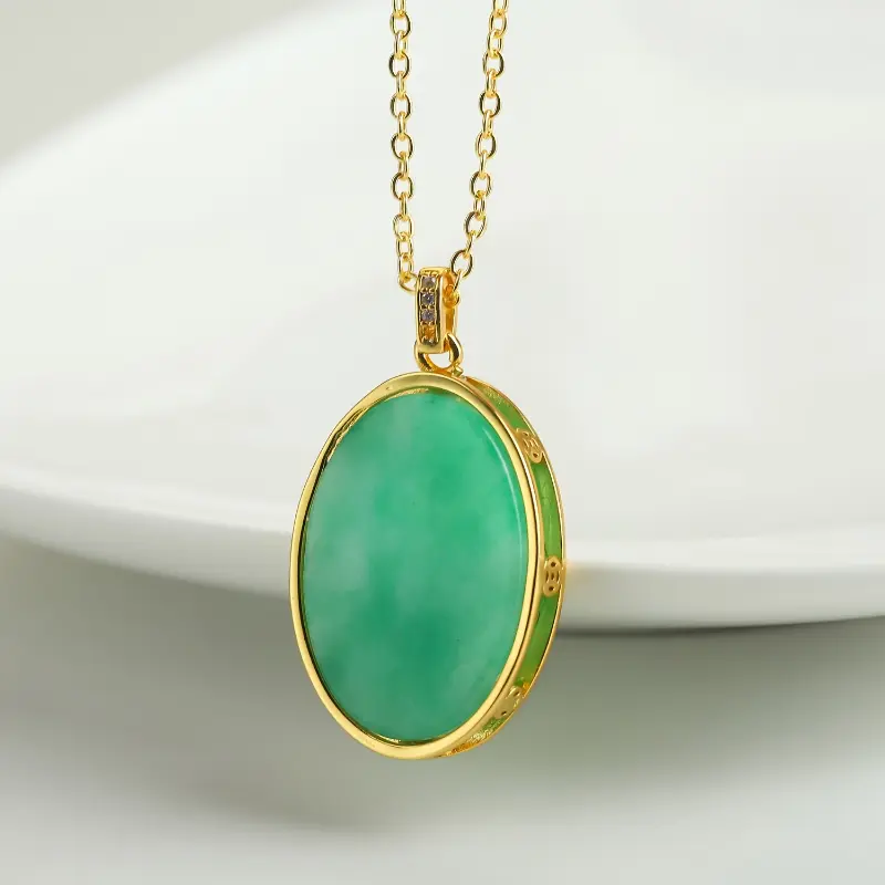 A Natural Stone Pendant in Green And Blue Hues, a Premium Mineral Necklace Pendant, Suitable for Everyday Wear And As a Holiday Gift. Perfect for Valentine'S Day. 1