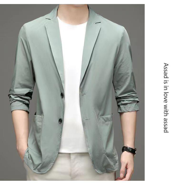 Product Introduction of Thin, loose men's suit for summer. Sun Protection Coat Ice Silk Casual Business Style Sun Protection Coat for Men 4